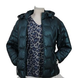Parka corta verde mujer