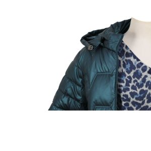 Capucha de parka verde de mujer