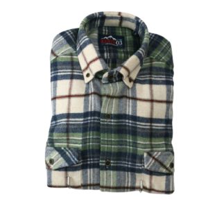 Camisa cuadros de hombre beige y verde