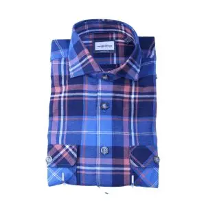 Camisa hombre azul de cuadros