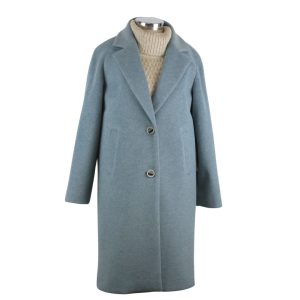 Abrigo de paño azul señora