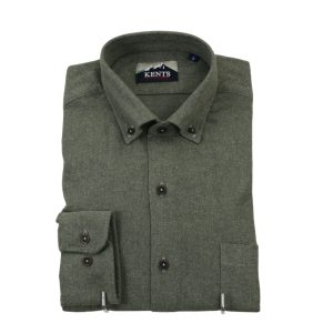 Camisa hombre verde lisa