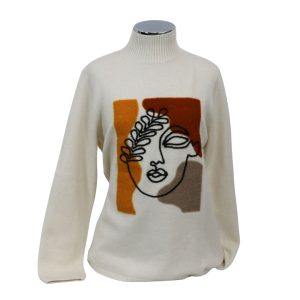 Jersey blanco con diseño decorativo