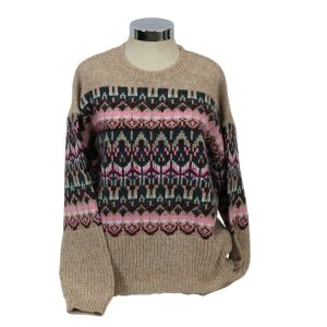 Jersey de mujer de cuello caja geométrico