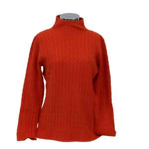Jersey de mujer de cuello alto rojo