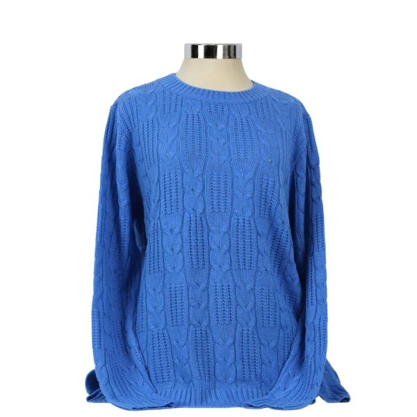 Suéter de mujer de color azul calado