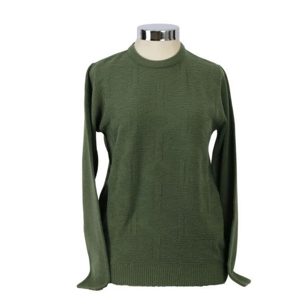 Suéter verde mujer cuello caja