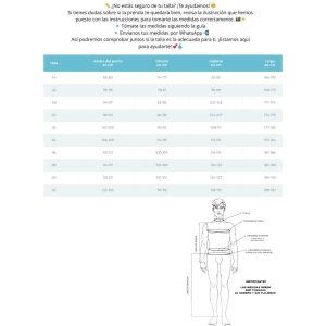 guía de talla para trajes de caballero