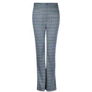 Pantalón de cuadros de mujer en tonos marrones , beige y verde