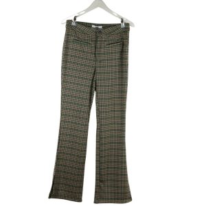 Pantalón de cuadros de mujer en tonos marrones , beige y verde