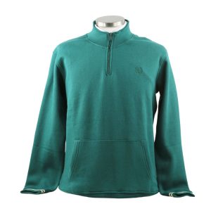 Sudadera de cuello alto con cremallera en verde de caballero