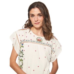 Blusa manga corta mujer